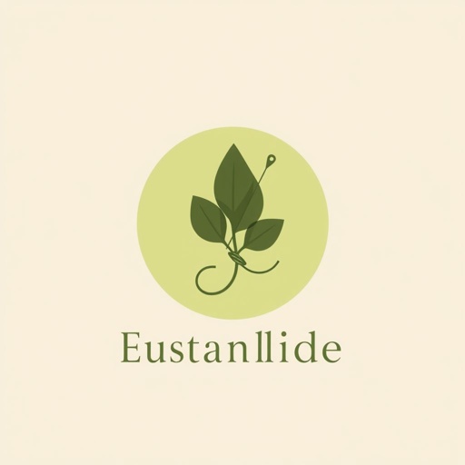 mockup design, Create a modern and minimalist logo for a sustainable fashion brand, incorporating earthy tones and organic shapes. The design should feature a stylized leaf intertwined with a thread and needle, symbolizing eco-friendliness and craftsmanship. The brand name should be displayed in a clean, elegant font beneath the graphic.