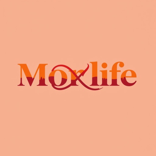 mockup design, Create a vibrant T-shirt design featuring "Morlife" in dynamic graphic typography, utilizing rich fall colors like burnt orange, deep red, and golden yellow. Incorporate an elegant infinity sign, seamlessly integrated into the text. The overall aesthetic should evoke warmth and positivity, perfect for autumn wear and inspiring a sense of timelessness.
