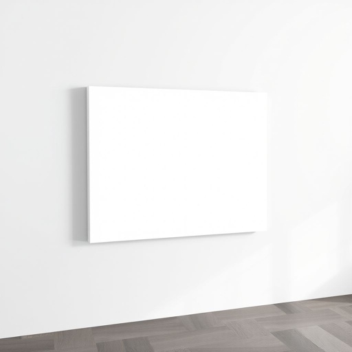 mockup design, Create a mockup featuring a 2cm thick stretched canvas on a stretcher bar, displayed on a minimalist, blank wall. Position the canvas at a 30-degree angle for a dynamic perspective. The painting should boast a 5:7 horizontal ratio. Ensure the canvas is in PNG format, allowing for easy image replacement.