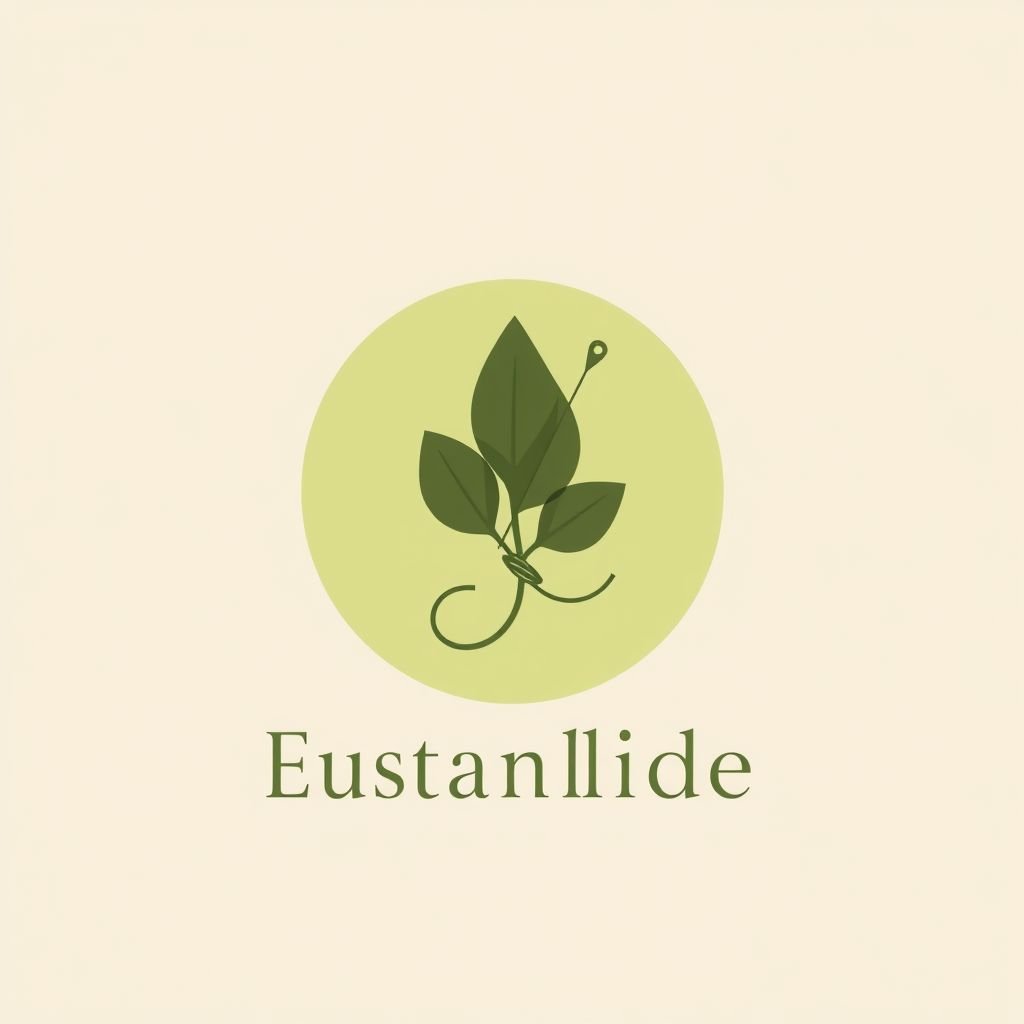 mockup design, Create a modern and minimalist logo for a sustainable fashion brand, incorporating earthy tones and organic shapes. The design should feature a stylized leaf intertwined with a thread and needle, symbolizing eco-friendliness and craftsmanship. The brand name should be displayed in a clean, elegant font beneath the graphic.