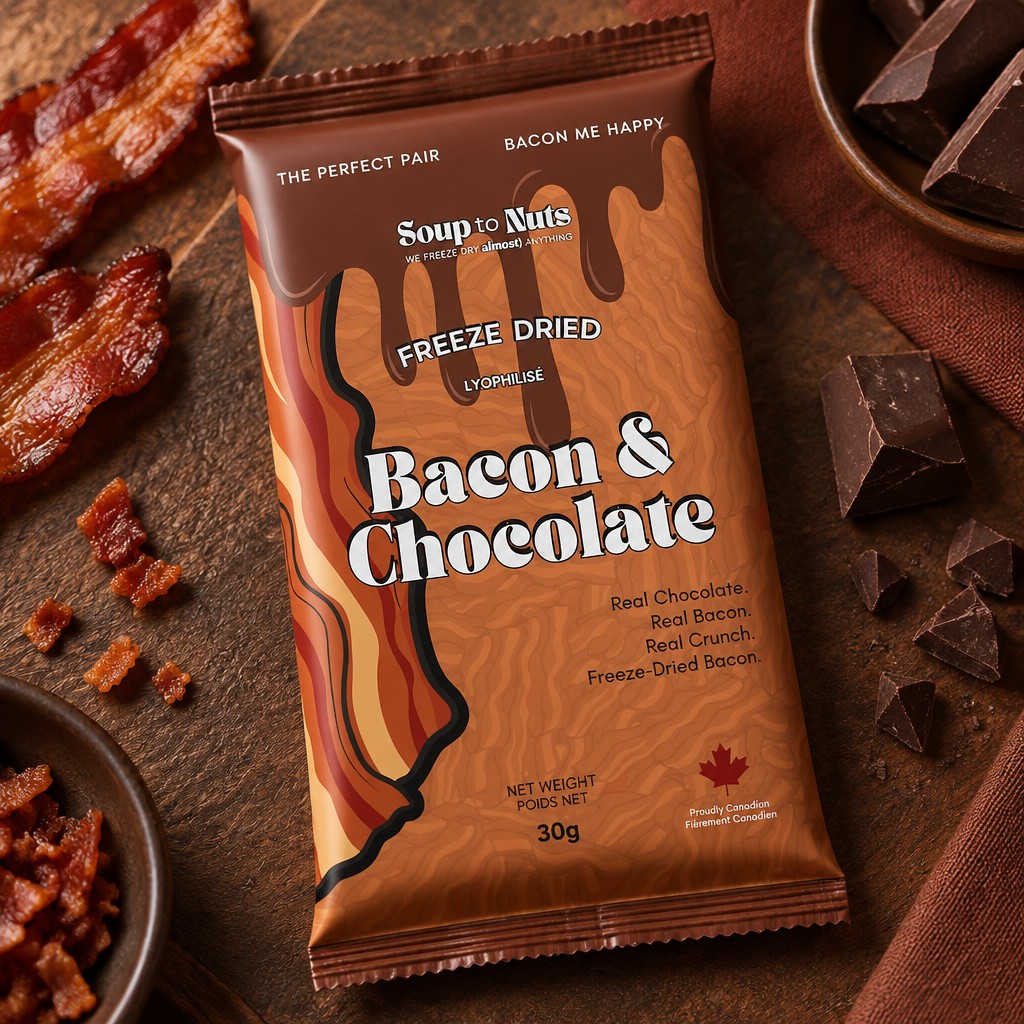 A photorealistic food packaging this is not a stand up pouch but packaginf for a chocolate bar so you can see the outline of the bar when it is sealed shut. make an image with an appropriate fun background looks good but the package is sealed on all 4 sides