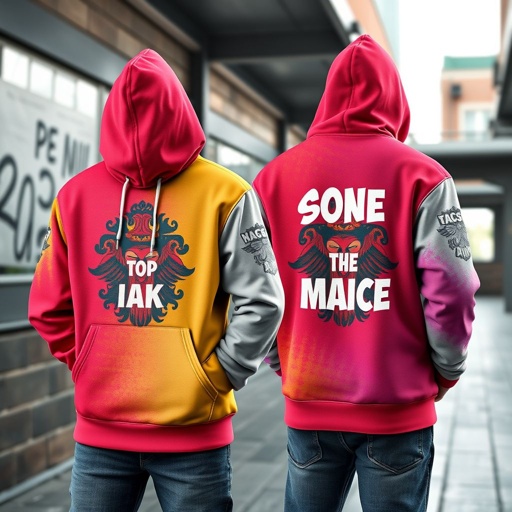 mockup design, Design a vibrant mockup of hoodies featuring unique graphic prints and color combinations. Showcase one hoodie in a cozy urban setting, highlighting its soft fabric and stylish fit. Include various angles: front, back, and side views. Integrate text options for custom designs, appealing to fashion-forward individuals and streetwear enthusiasts.