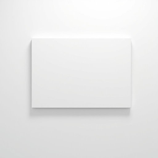 mockup design, Create a mockup design showcasing a blank stretched canvas on a stretcher bar, 2cm thick, mounted on a minimalistic white wall. Position the canvas at a 30-degree angle, giving a perspective where the viewer stands slightly to the side. Ensure the horizontal canvas follows a 5:7 ratio, emphasizing its emptiness.