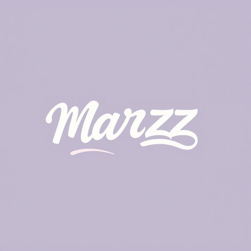 mockup design, Design a logo for MARZZ featuring a stylized font that flows harmoniously, evoking a sense of ease and beauty. Incorporate soft pastel colors like blush pink, lavender, and mint green to symbolize love, patience, and self-appreciation. Infuse 90's aesthetics through playful shapes and nostalgic patterns, creating a vibrant yet serene visual identity.