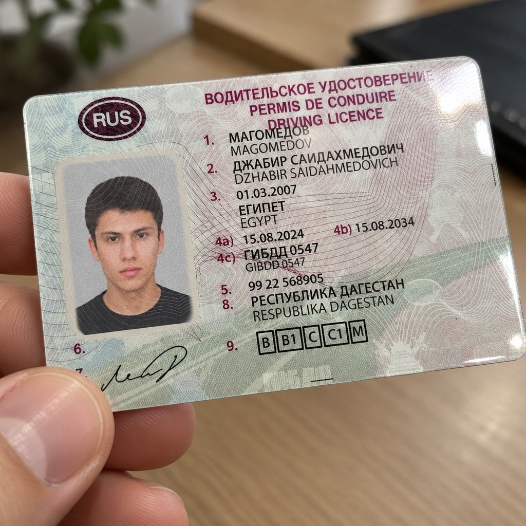 Use my uploaded image exactly as it is. Do not change any text, numbers, photo, colors, or design. Make it look like a real glossy plastic card photographed with a smartphone. Add realistic plastic glare and light reflection, subtle shadow, and natural camera perspective.