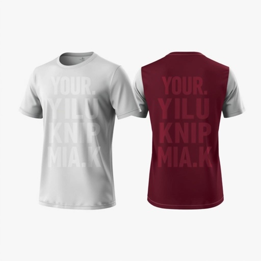 mockup design, Create a full sublimation mockup featuring a sleek, modern design. The front should be a subtle, elegant shade, perhaps a soft gray or muted beige, while the back showcases striking text in a contrasting color, such as deep burgundy or dark emerald. Aim for a sophisticated and minimalist aesthetic.
