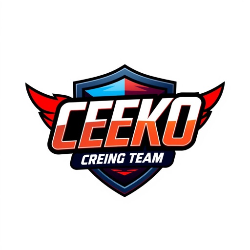 mockup design, Create a striking mockup design for the CEKO Crew Racing Team emblem featured in the HTA online game. Incorporate a 3D pop effect, showcasing a dynamic logo infused with vibrant colors. Integrate the Czech flag elements seamlessly into the design, highlighting speed and teamwork while capturing the essence of competitive racing.
