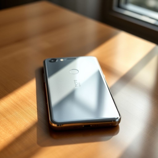 A sleek Nokia smartphone resting on a wooden table, glimmering silver surface reflecting soft ambient light. The 5.5-inch screen displays vibrant colors and sharp details. A powerful 16 MP camera glints in the light, while the 3500 mAh battery hints at longevity. Sailfish OS logo subtly nestled in a corner. 5G capabilities. Premium elegance.
