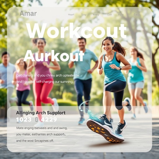 mockup design, Design a vibrant mockup for a workout and social interaction group, featuring diverse individuals engaged in fitness activities while wearing Amar shoes. Highlight the self-charging arch support with an animated visual element that shows the shoes in action. Include a lively outdoor setting, showcasing camaraderie and healthy living.