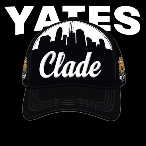 mockup design, Design a stylish black and white baseball hat featuring the brand name "Clade" prominently embroidered at the front. Behind the brand name, incorporate a detailed city skyline silhouette, showcasing iconic buildings. Adorn the sides with unique animal patches, adding a playful touch. The overall look is urban, trendy, and distinctive.