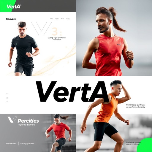 mockup design, Create a dynamic mockup design for "VertA," a cutting-edge sportswear brand, showcasing a sleek logo featuring bold, modern typography. Utilize a vibrant color palette that inspires energy and movement. Incorporate images of diverse athletes wearing the apparel in action, highlighting performance and comfort. Include taglines that emphasize innovation and style.