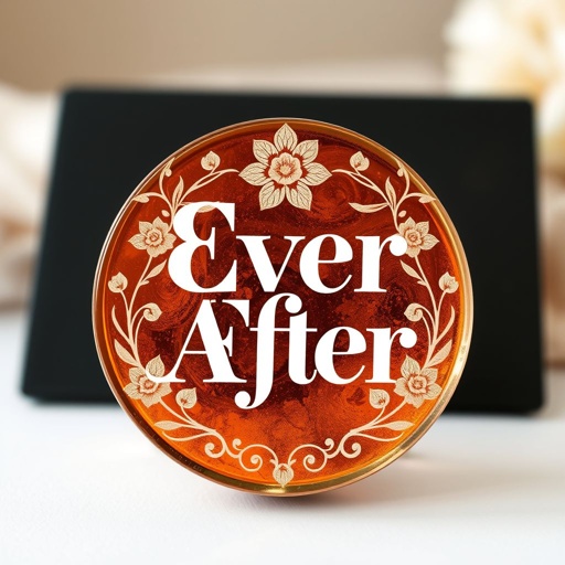mockup design, Design a sophisticated logo for "Ever After Resin Co," blending elegant bronze and silver tones with a rich burnt orange hue. Incorporate intricate floral elements and graceful typography to evoke the essence of wedding keepsakes. The logo should convey timeless romance, encapsulating memorable moments in beautifully crafted resin art.